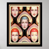 "Many Masks" W.T. Benda Deco Print 16 x 20 (Voorkant)