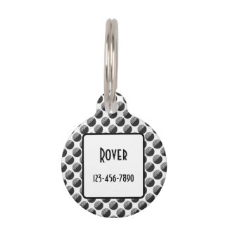 Many Moons Black & White Pattern Custom Huisdierpenning