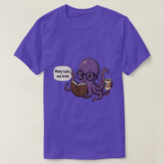 Many Tasks One Brain Octopus T-shirt (Design voorkant)