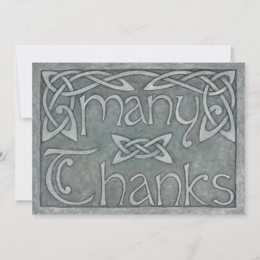 "Many Thanks" Celtic Thank You Card Bedankkaart (Voorkant)