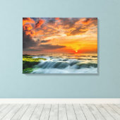 Manyar Beach op zonsopgang Canvas Afdruk (Insitu (Houten vloer))