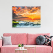 Manyar Beach op zonsopgang Canvas Afdruk (Insitu (Woonkamer))