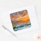 Manyar Beach op zonsopgang Vierkante Sticker (Envelop)