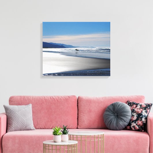 Manzanita Beach - Surfen in Oregon Canvas Afdruk (Insitu (Woonkamer))