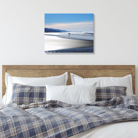 Manzanita Beach - Surfen in Oregon Canvas Afdruk (Insitu (Slaapkamer))