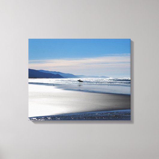 Manzanita Beach - Surfen in Oregon Canvas Afdruk (Voorkant)