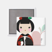 Manzanita Kokeshi Close Up Magnet (Voorkant / Achterkant)