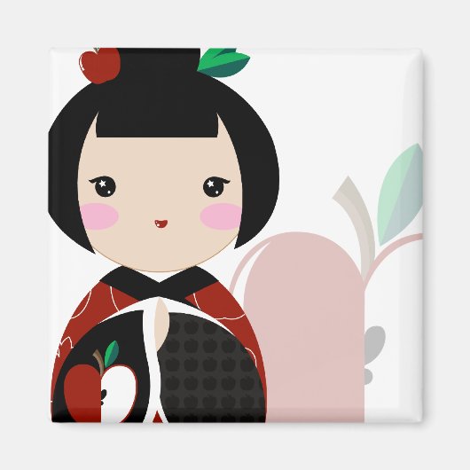 Manzanita Kokeshi Close Up Magnet (Voorkant)