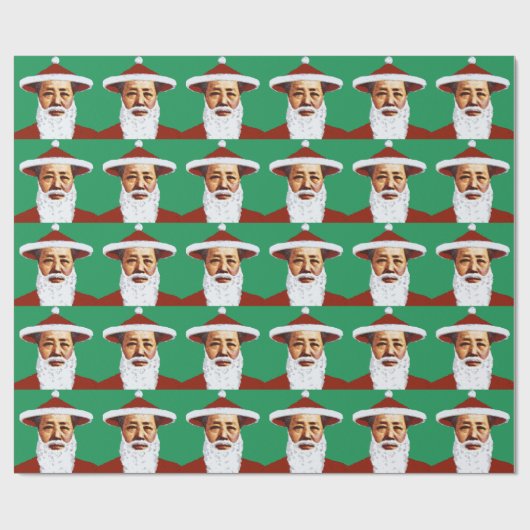 Mao Merry Pop Art Santa Claus Cadeaupapier (Vlak)