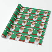 Mao Merry Pop Art Santa Claus Cadeaupapier (Uitgerold)
