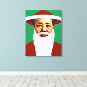 Mao Merry Pop Art Santa Claus Canvas Afdruk (Insitu (Houten vloer))