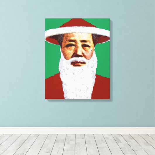 Mao Merry Pop Art Santa Claus Canvas Afdruk (Insitu (Houten vloer))