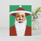 Mao Merry Pop Art Santa Claus Kaart (Staand voorkant)
