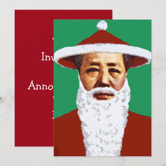 Mao Merry Pop Art Santa Claus Kaart (Voorkant / Achterkant)