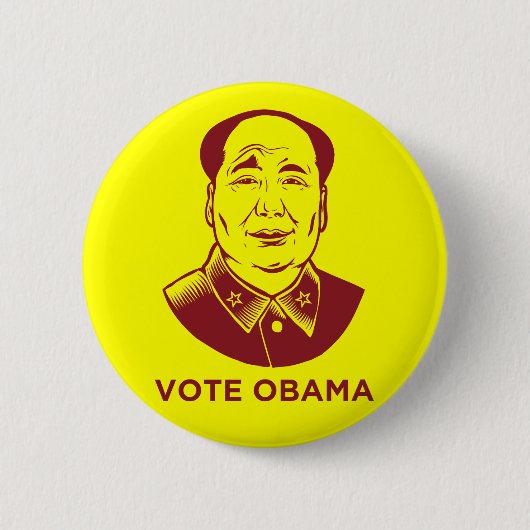 Mao "Vote Obama"-Button Ronde Button 5,7 Cm (Voorkant)