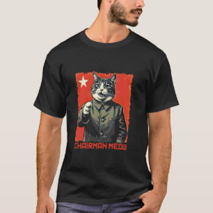 Mao Zedong Cat Communism Propaganda Poster Grappig T-shirt