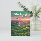 Maokong Gondola Taiwan Briefkaart (Staand voorkant)