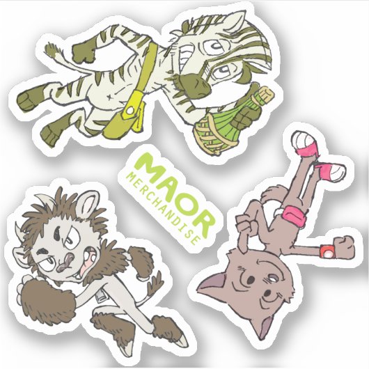 MAOR 3x3" Chibi Cast Sticker #4 (Voorkant)
