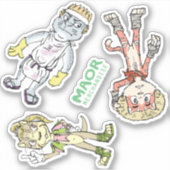 MAOR 4x4" Chibi Cast Sticker #1 (Voorkant)