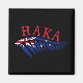 Maor Haka Silver Fern New Zealand Flag - Gift Idea Magneet (Voorkant)