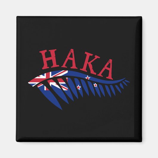 Maor Haka Silver Fern New Zealand Flag - Gift Idea Magneet (Voorkant)