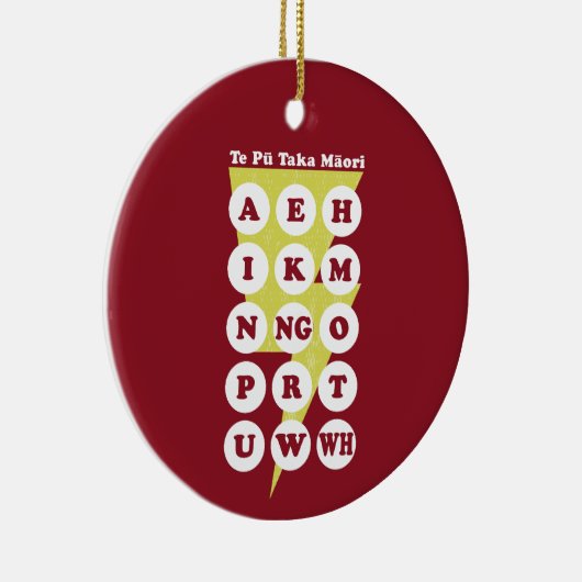 Maori Alphabet Learning Te Reo Keramisch Ornament (Rechts)