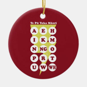 Maori Alphabet Learning Te Reo Keramisch Ornament