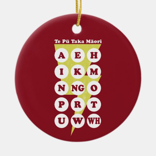 Maori Alphabet Learning Te Reo Keramisch Ornament (Voorkant)