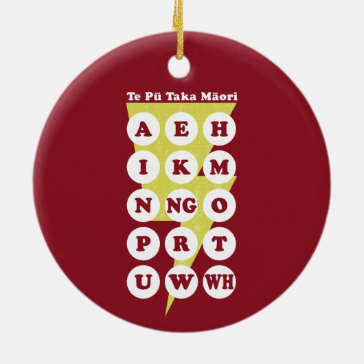 Maori Alphabet Learning Te Reo Keramisch Ornament (Achterkant)