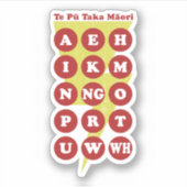 Maori Alphabet Learning Te Reo Sticker (Voorkant)