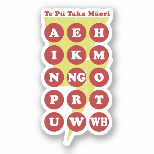 Maori Alphabet Learning Te Reo Sticker (Voorkant)