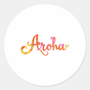 Maori Aroha Love in Maori Language - Gift Idea Ronde Sticker