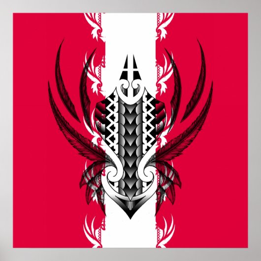 Maori art print met tattoos (Voorkant)