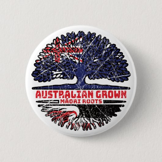 Maori Australian Australia Tree Roots Flag Ronde Button 5,7 Cm (Voorkant)