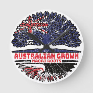 Maori Australian Australia Tree Roots Flag Ronde Klok