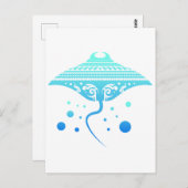 Maori Batoidea Stingray Tribal Tattoo Gift Idee Briefkaart (Voorkant / Achterkant)