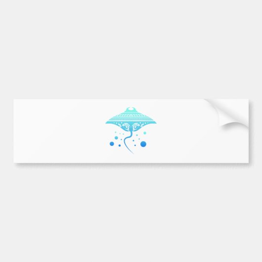 Maori Batoidea Stingray Tribal Tattoo Gift Idee Bumpersticker (Voorkant)