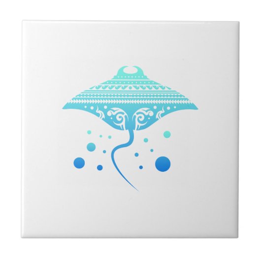 Maori Batoidea Stingray Tribal Tattoo Gift Idee Tegeltje (Voorkant)