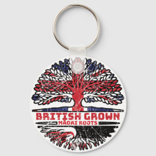 Maori British Tree Roots Flag Sleutelhanger