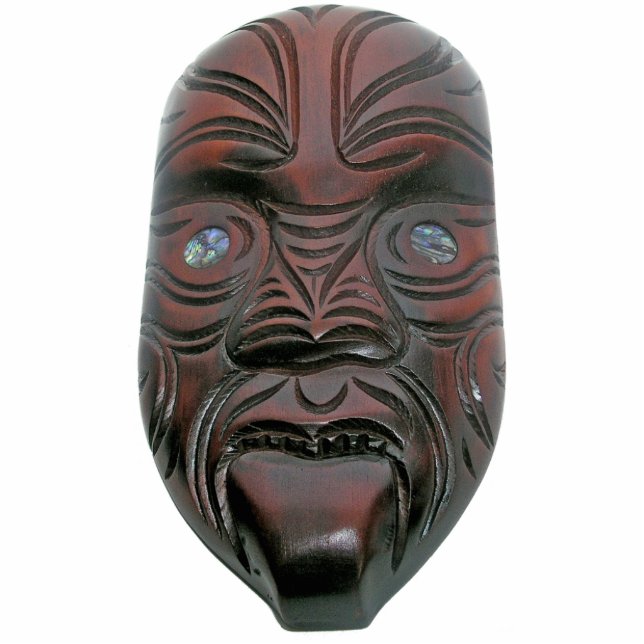 Maori Carved Mask Fotobeeldje Ornament (Voorkant)