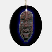 Maori Carved Mask Keramisch Ornament (Rechts)