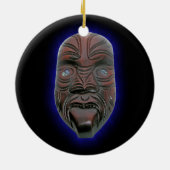 Maori Carved Mask Keramisch Ornament (Achterkant)