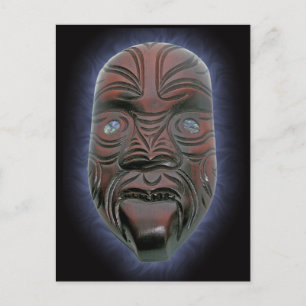 Maori Carved Masker - Briefkaart
