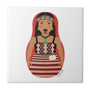 Maori Dancer Matryoshka Tegel Tegeltje