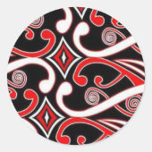 maori-design ronde sticker (Voorkant)