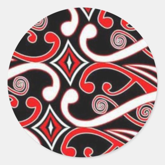 maori-design ronde sticker (Voorkant)