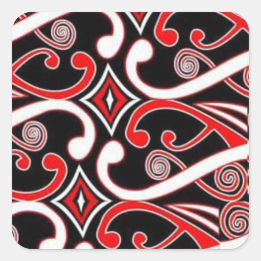 maori-design vierkante sticker (Voorkant)