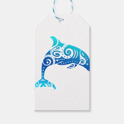 Maori Dolphin Polynesië Tribaal Tattoo Gift Idea Cadeaulabel (Voorkant)