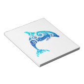 Maori Dolphin Polynesië Tribaal Tattoo Gift Idea Notitieblok (Schuin)