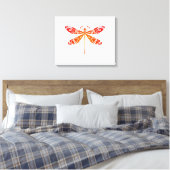 Maori Dragonfly Polynesiaans Tattoo Gift Idea Canvas Afdruk (Insitu (Slaapkamer))